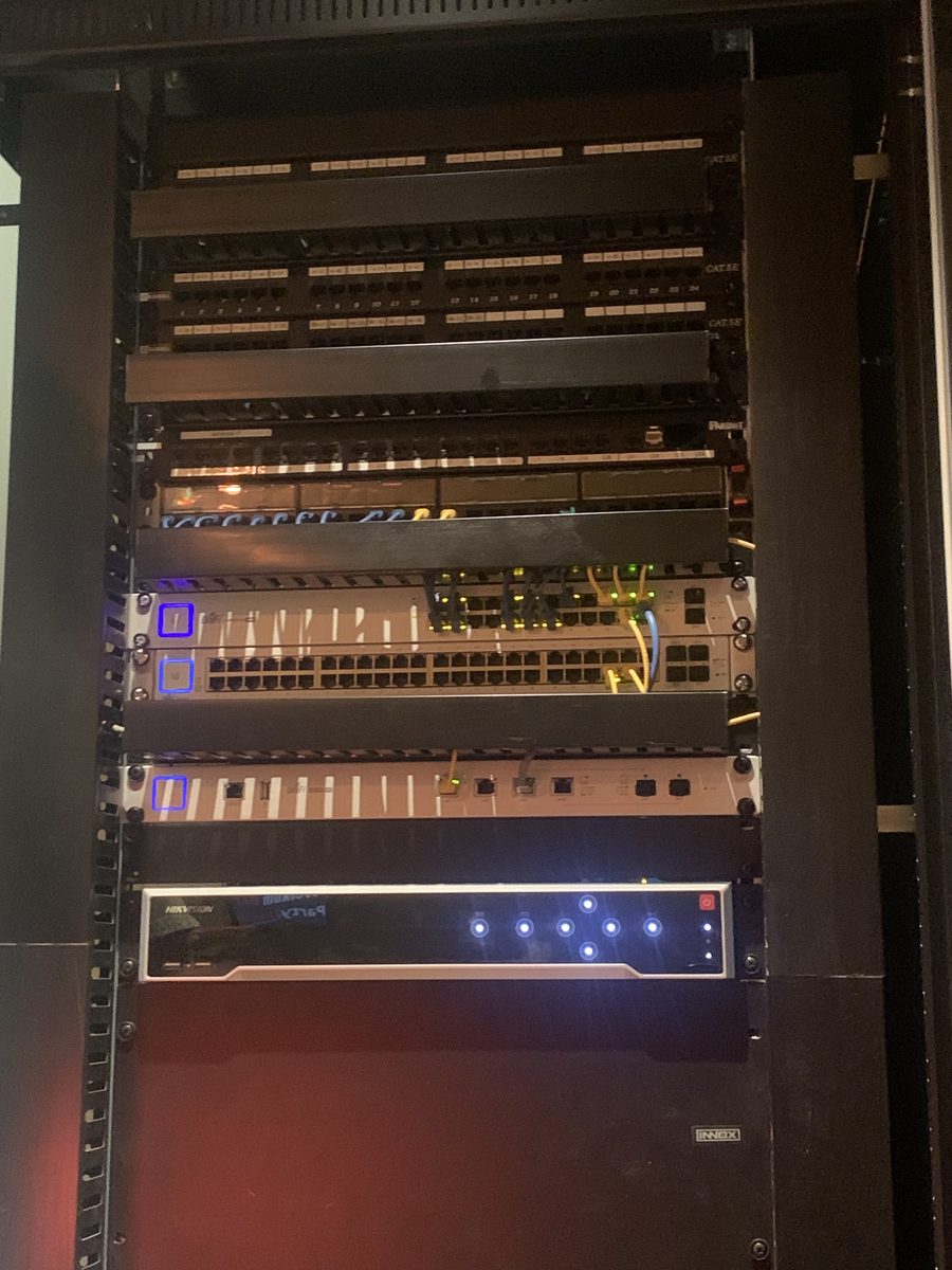 UniFi switches in rack