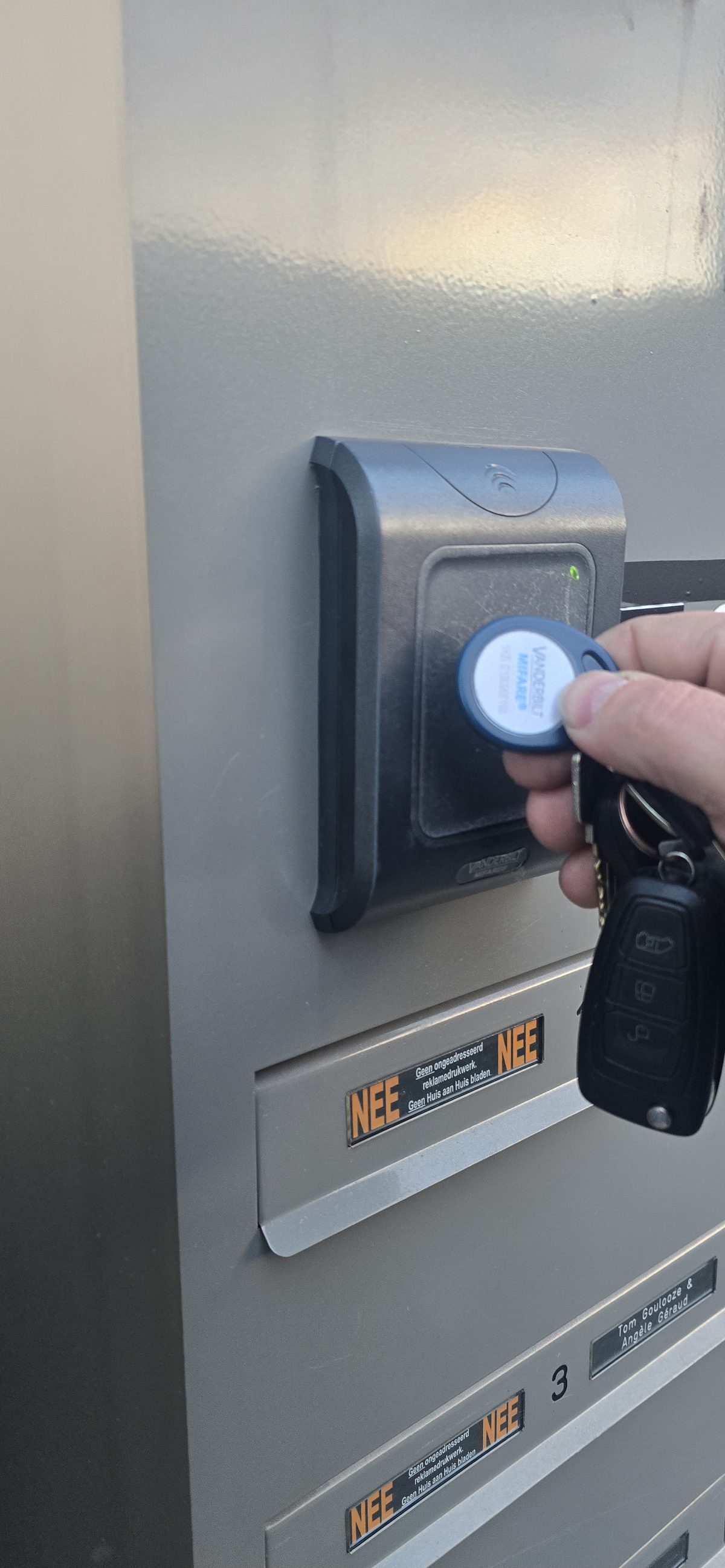 Tag bij kaartlezer entree